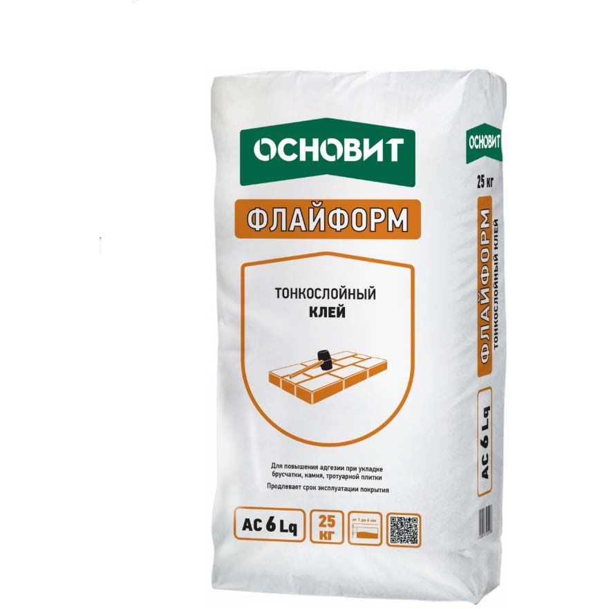 Клей для брусчатки и камня Основит (Osnovit) Флайформ AC6 Lq тонкослойный серый 25 кг