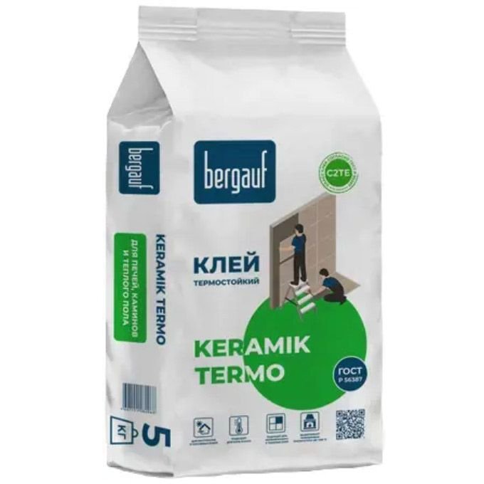 Клей для плитки Bergauf (Бергауф) Keramik Termo термостойкий 5 кг