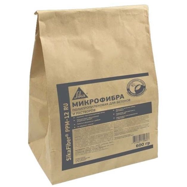 Полипропиленовая микрофибра Sika (Зика) SikaFiber PPM-12 RU для бетонов и растворов водорастворимая упаковка 600 г