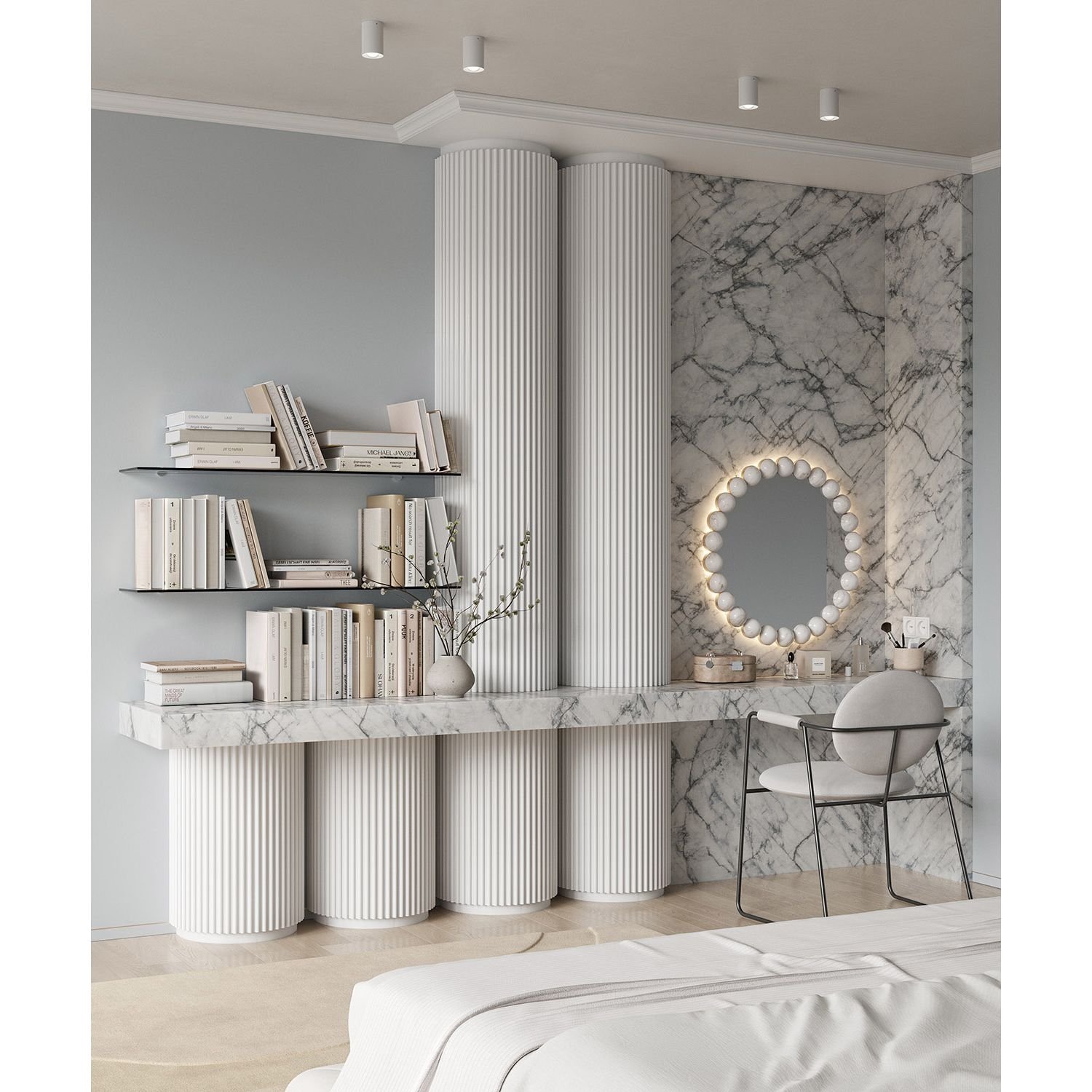 Заглушка Cosca Decor (Коска) ZL007, 30х23, 2800 мм, левая, для рейки RX007, Экополимер