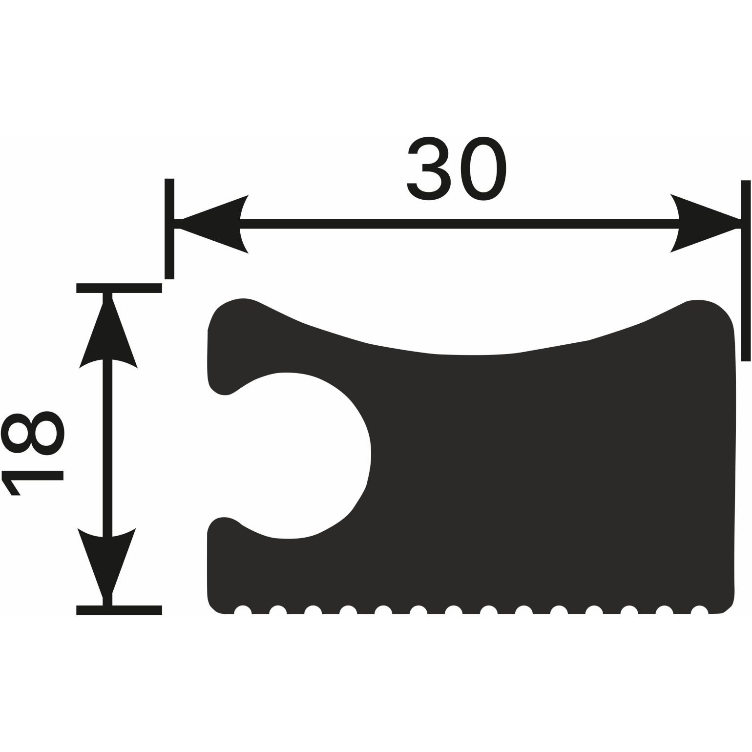 Заглушка Cosca Decor (Коска) ZP008, 30х18, 2800 мм, правая, для рейки RX008, Экополимер