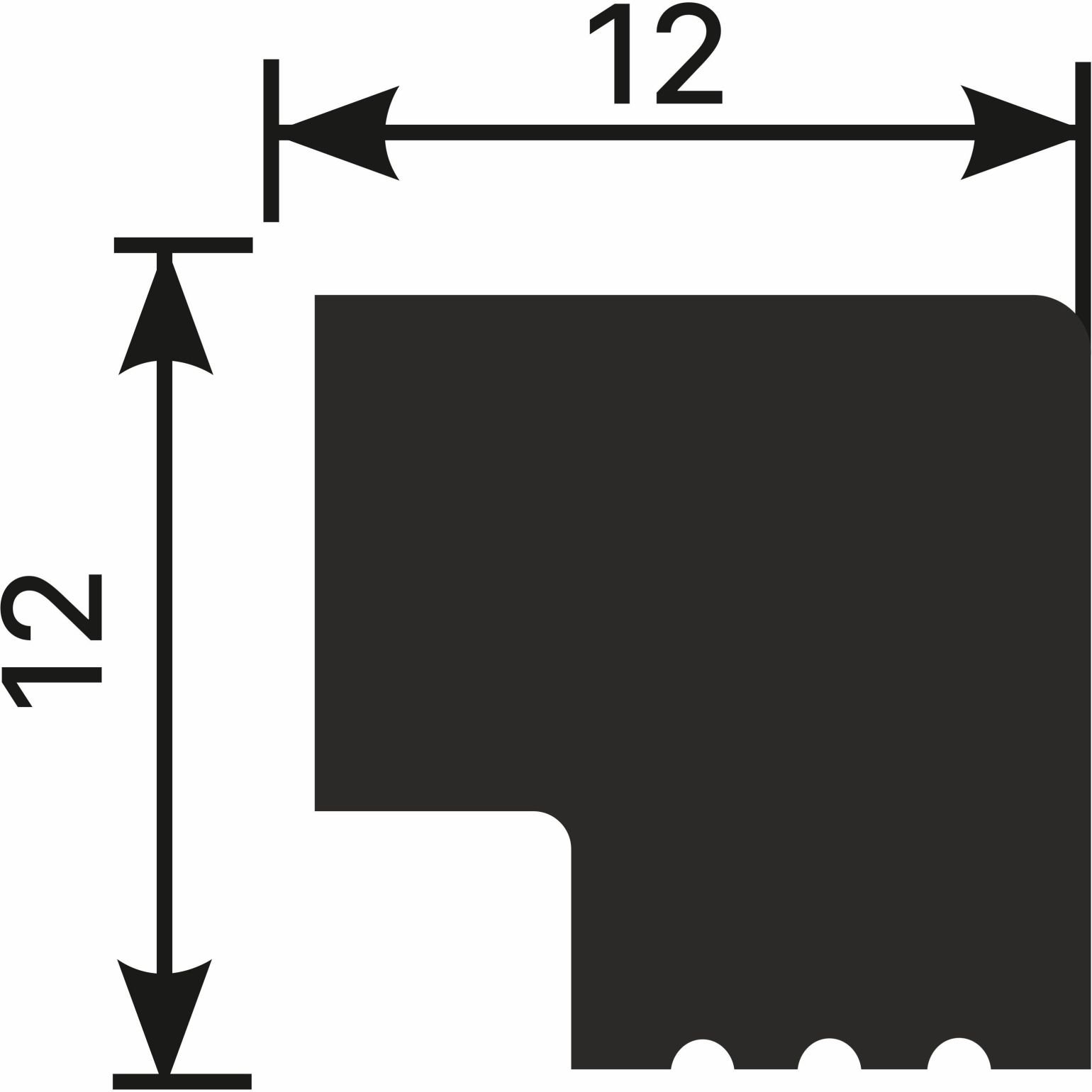 Заглушка Cosca Decor (Коска) ZP006, 12х12, 2800 мм, правая, для рейки RX006, Экополимер