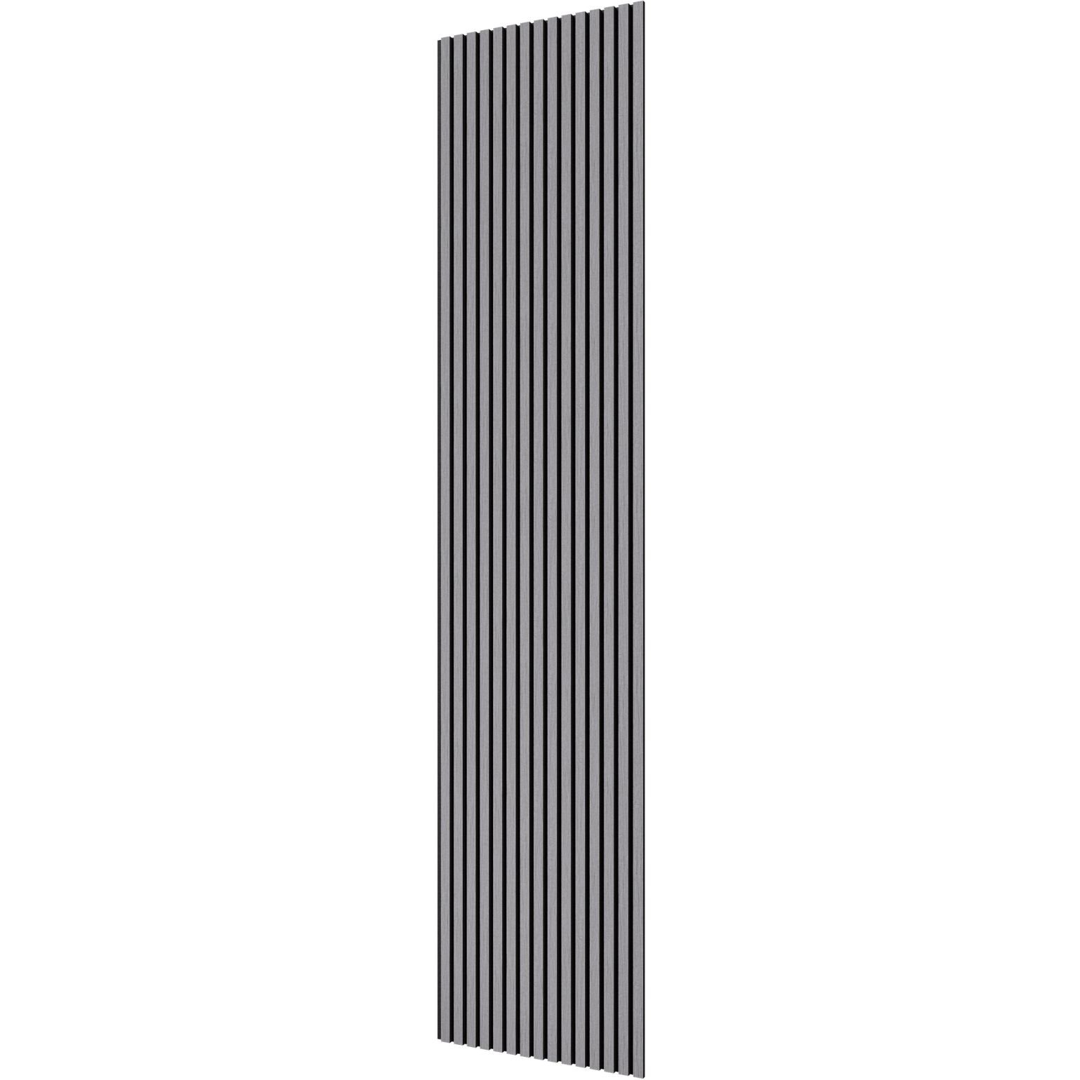 Акустическая панель Cosca Decor (Коска) Монако черный войлок, 2750х600х21 мм, рейки МДФ, шпон дуб ардженто светло-серый 00-00078909