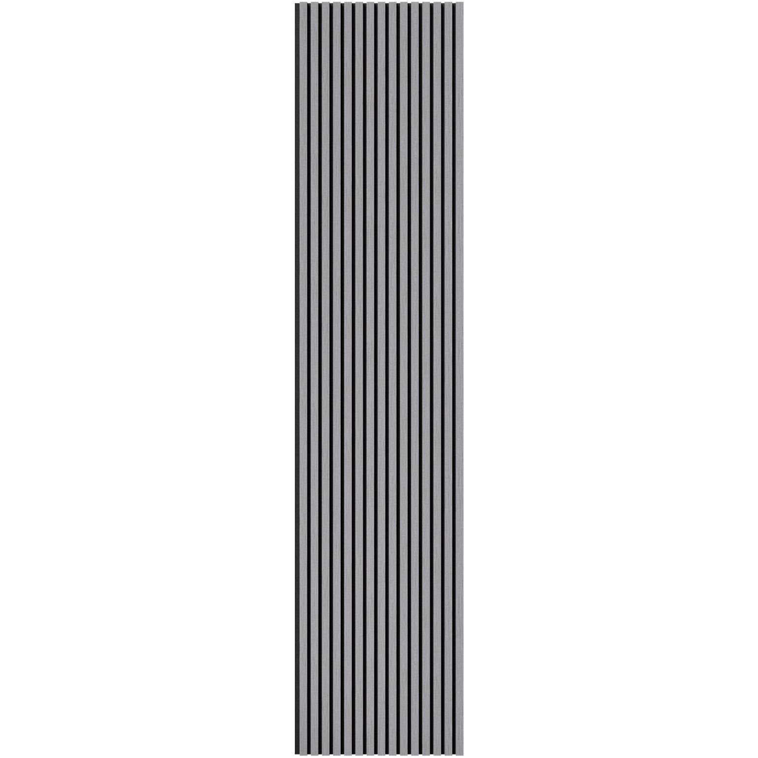Акустическая панель Cosca Decor (Коска) Монако черный войлок, 2750х600х21 мм, рейки МДФ, шпон дуб ардженто светло-серый 00-00078909