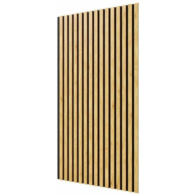 Акустическая панель Cosca Decor (Коска) Сканди черный войлок, 1200х600х19 мм, рейки МДФ, дуб медный 00-00074684