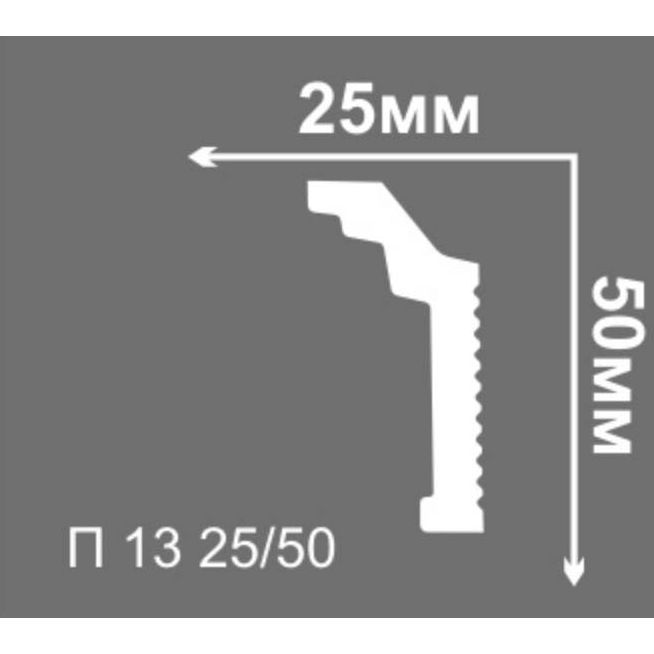 Плинтус потолочный Де-Багет (De-Baget) 2000х25х50 мм, П 13 25/50