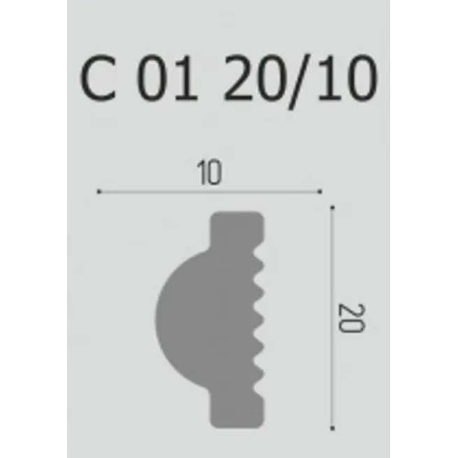 Плинтус потолочный Де-Багет (De-Baget) 2000х10х20 мм, С 01 20/10