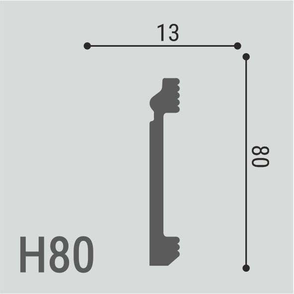 Завершающий элемент Де-Багет (De-Baget) 50х13х80 мм, Н 80 (2 шт.)