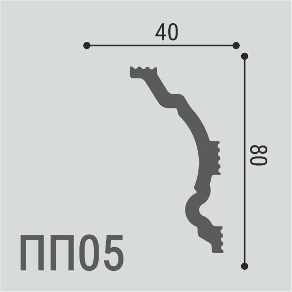 Карниз Де-Багет (De-Baget) 2000х40х80 мм, XPS POLYMER ПП 05