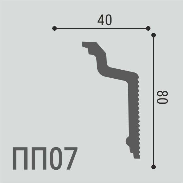 Карниз Де-Багет (De-Baget) 2000х40х80 мм, XPS POLYMER ПП 07