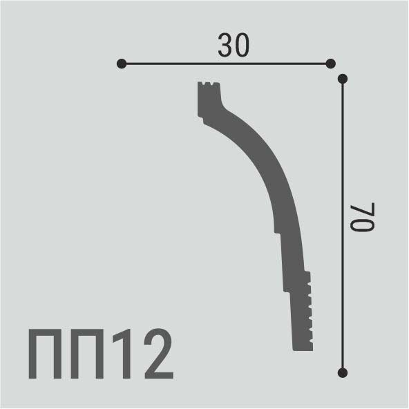 Карниз Де-Багет (De-Baget) 2000х30х70 мм, XPS POLYMER ПП 12