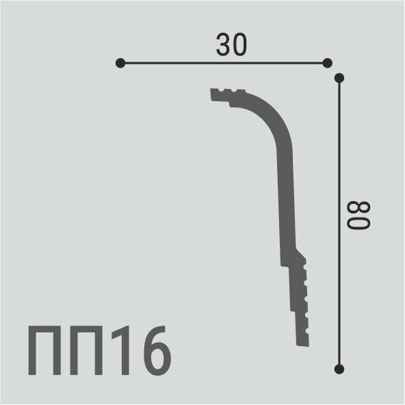 Карниз Де-Багет (De-Baget) 2000х30х80 мм, XPS POLYMER ПП 16