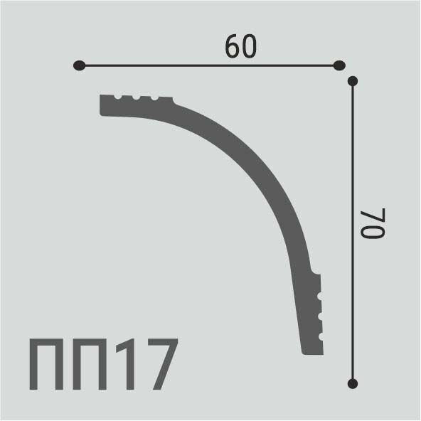 Карниз Де-Багет (De-Baget) 2000х60х70 мм, XPS POLYMER ПП 17