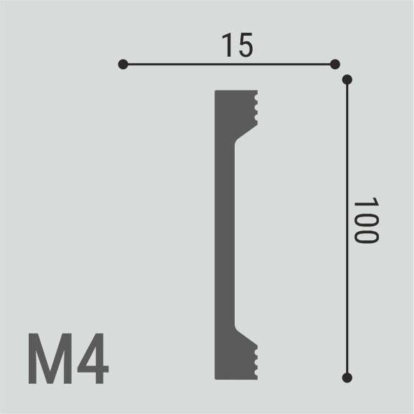 Молдинг Де-Багет (De-Baget) 2000х15х100 мм, XPS POLYMER М 4