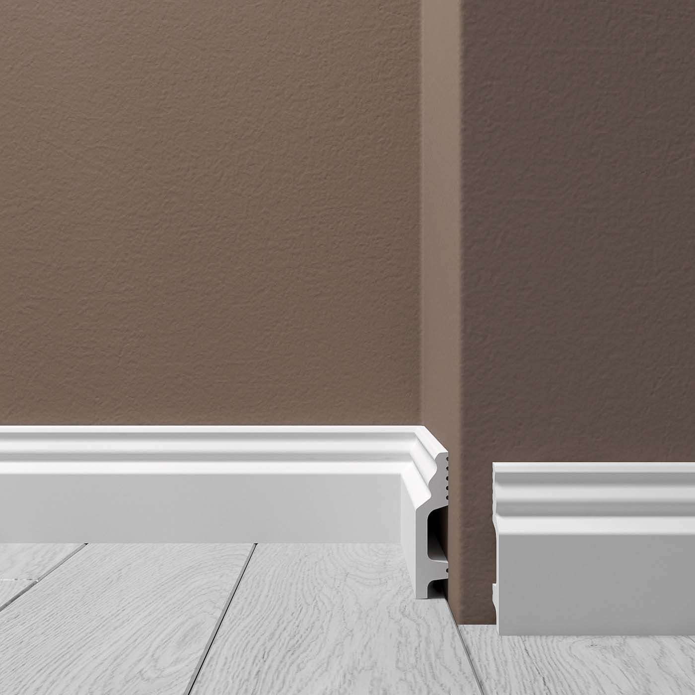 Плинтус напольный Де-Багет (De-Baget) 2000х13х60 мм, XPS POLYMER Н 1