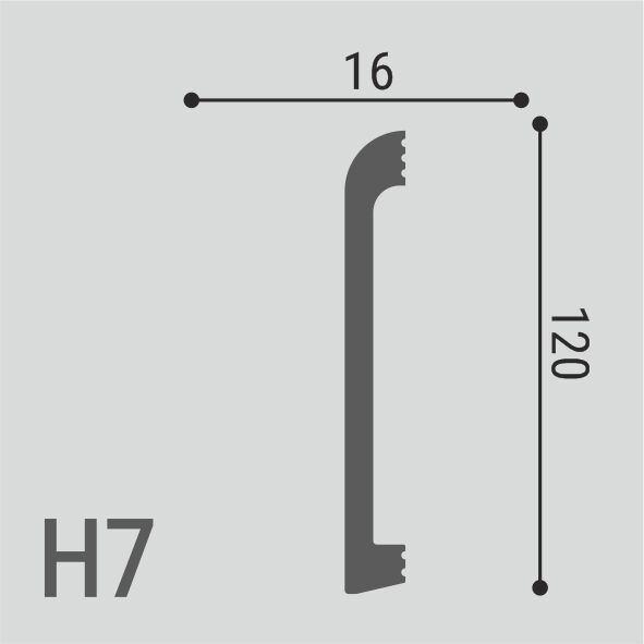 Плинтус напольный Де-Багет (De-Baget) 2000х16х120 мм, XPS POLYMER Н 7