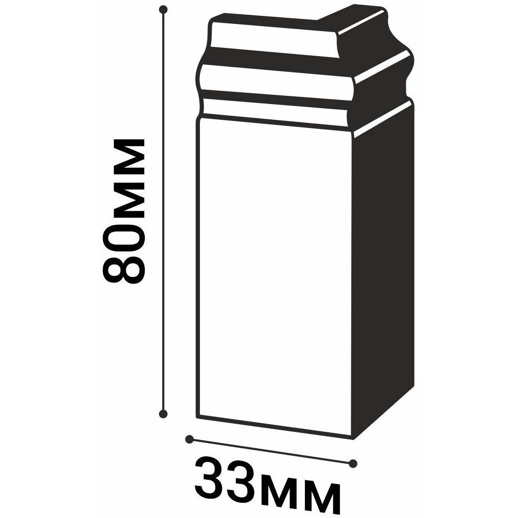 Угол вшешний Де-Багет (De-Baget) 33х13х80 мм, Н 80