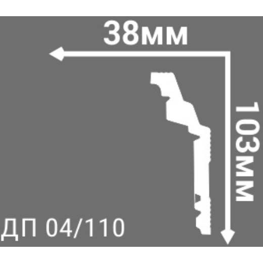 Плинтус потолочный Де-Багет (De-Baget) 2000х38х103 мм, ДП 04/110