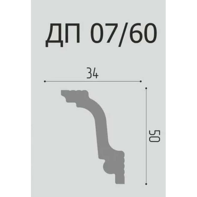 Плинтус потолочный Де-Багет (De-Baget) 2000х34х50 мм, ДП 07/60