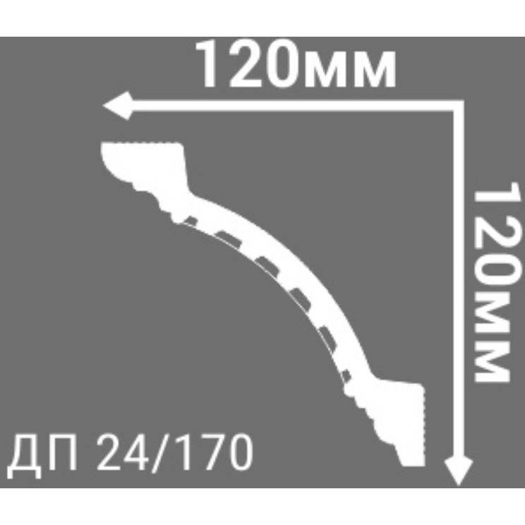 Плинтус потолочный Де-Багет (De-Baget) 2000х120х120 мм, ДП 24/170