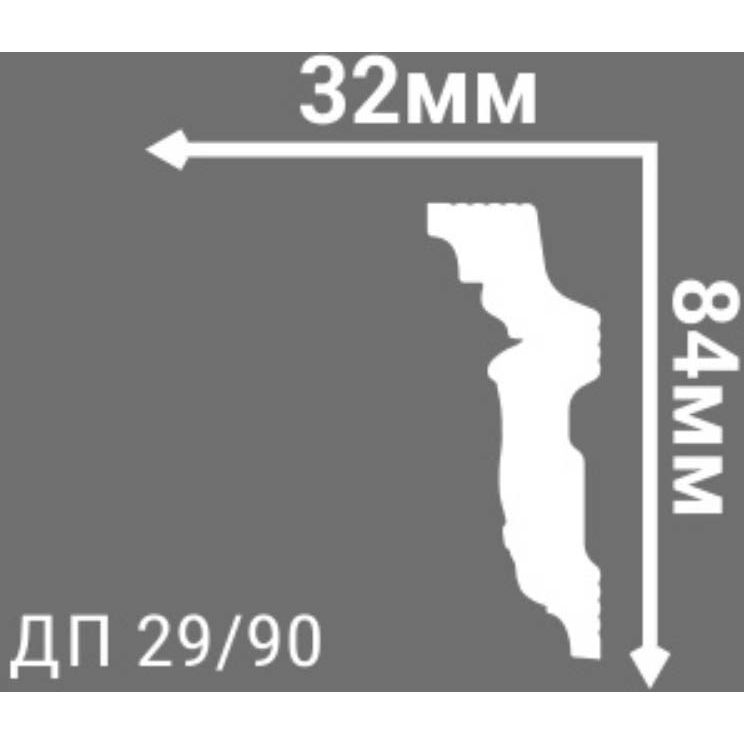 Плинтус потолочный Де-Багет (De-Baget) 2000х32х84 мм, ДП 29/90