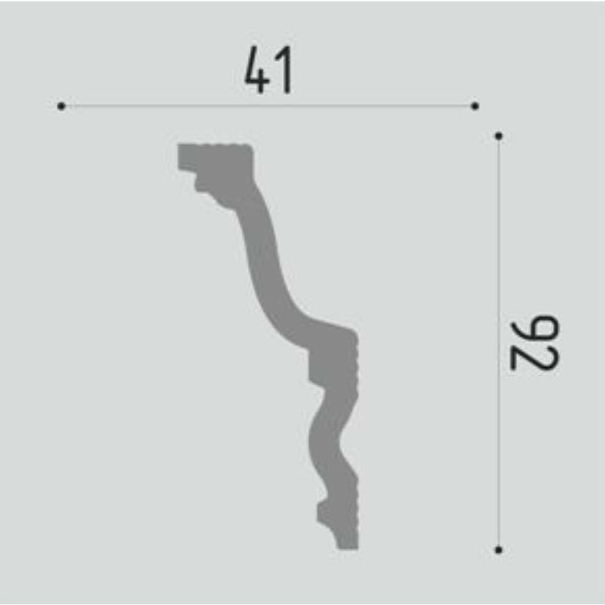 Плинтус потолочный Де-Багет (De-Baget) 2000х41х92 мм, ДП 35/100