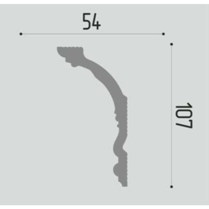 Плинтус потолочный Де-Багет (De-Baget) 2000х54х107 мм, ДП 37/120