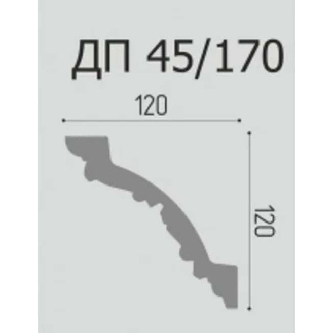 Плинтус потолочный Де-Багет (De-Baget) 2000х120х120 мм, ДП 45/170