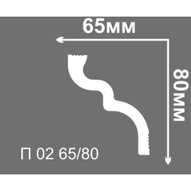 Плинтус потолочный Де-Багет (De-Baget) 2000х65х80 мм, П 02 65/80