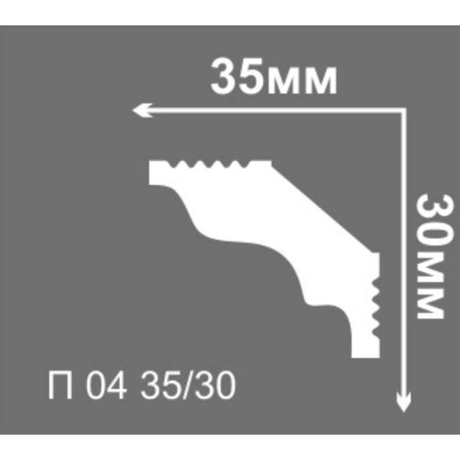 Плинтус потолочный Де-Багет (De-Baget) 2000х35х30 мм, П 04 35/30