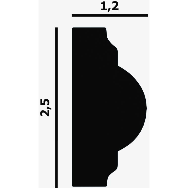 Молдинг гибкий Перфект (Perfect) Плюс Flex 2000х25х12 мм P35F