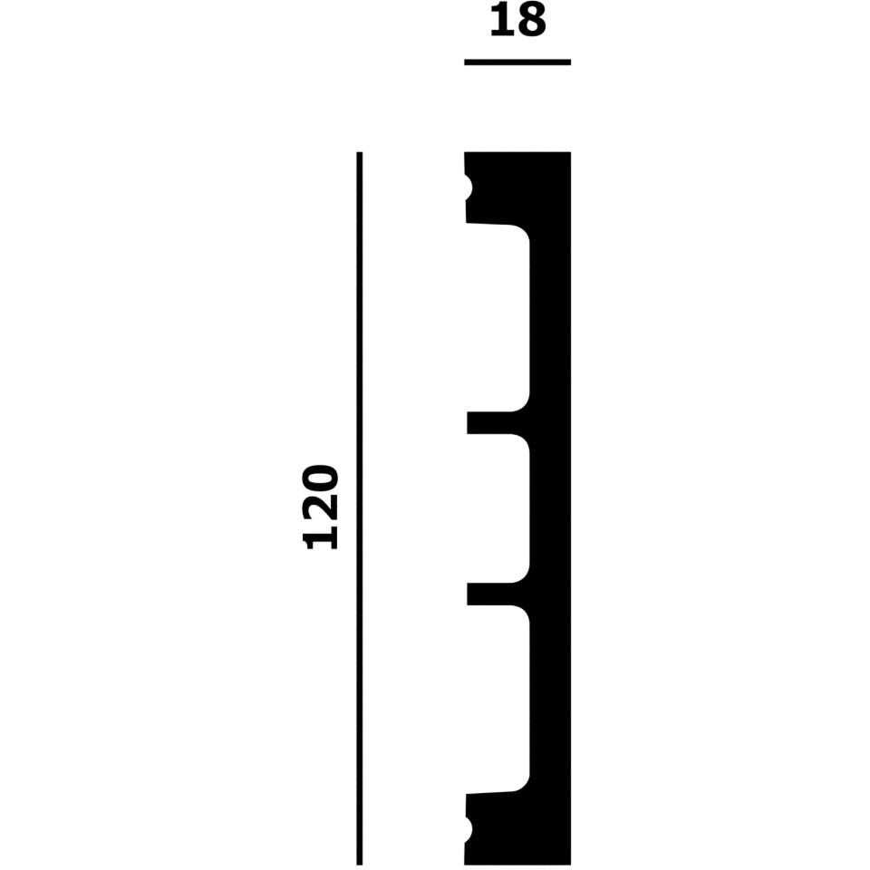Плинтус напольный Перфект (Perfect) Плюс 2000х18х120 мм, P211