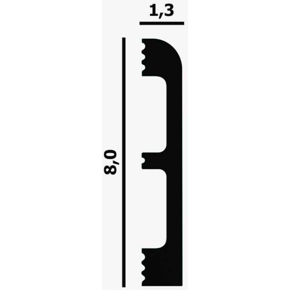 Плинтус напольный гибкий Перфект (Perfect) Плюс 2000х13х80 мм, P83 F