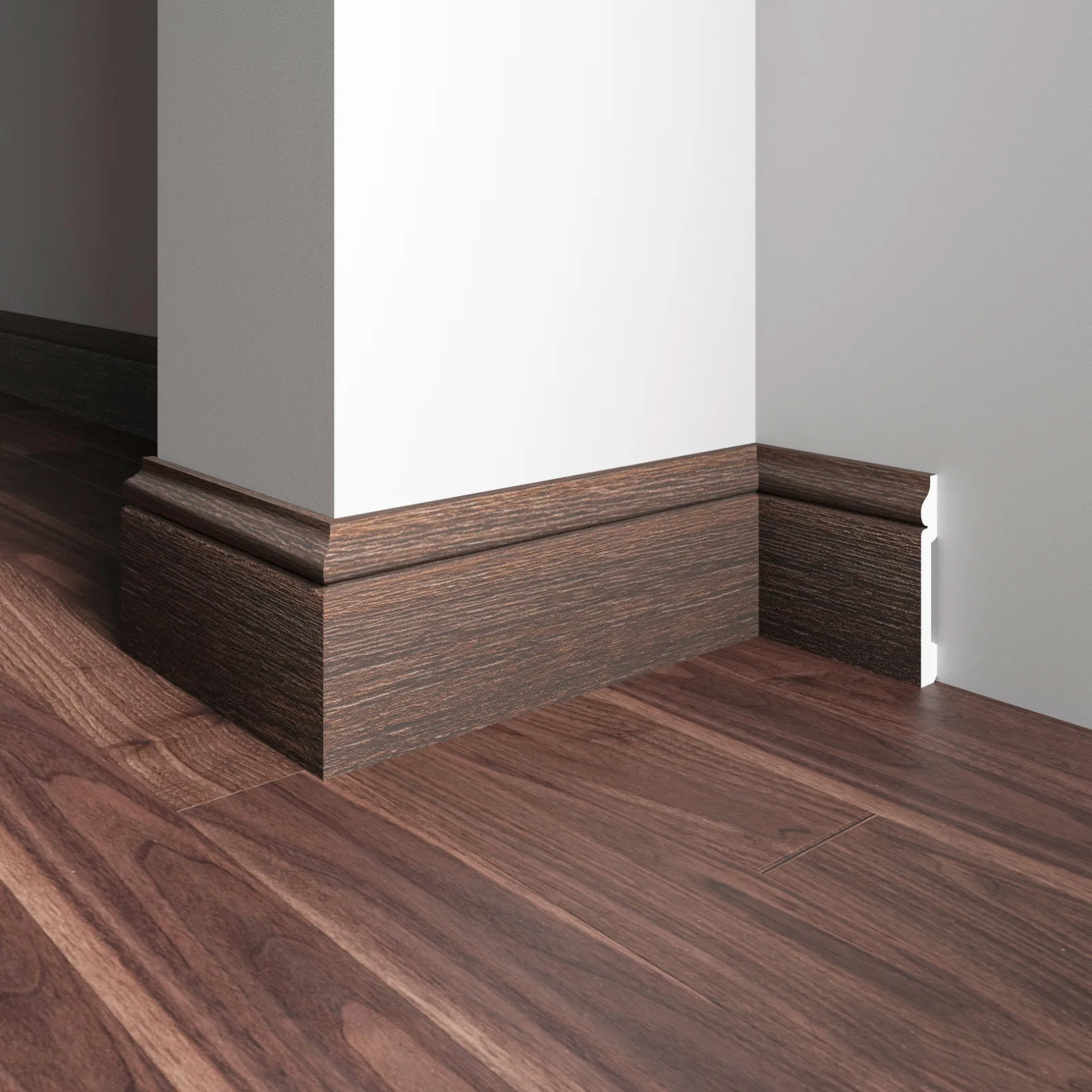 Плинтус Decor-Dizayn (Декор-Дизайн) 2400x79x13 мм, Коллекция Плинтусы 005, Коричневый, Полистирол, 005-73SH