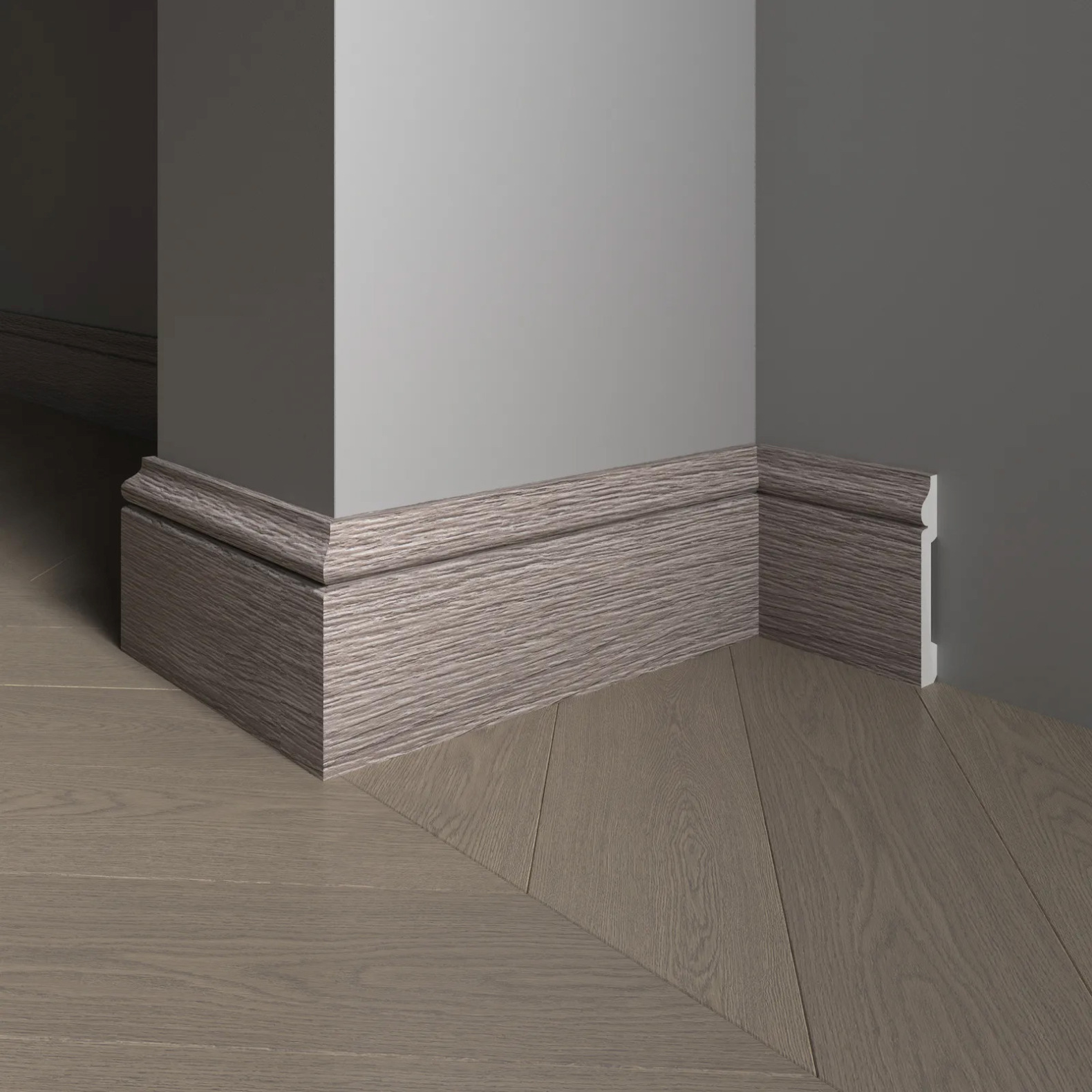 Плинтус Decor-Dizayn (Декор-Дизайн) 2400x79x13 мм, Коллекция Плинтусы 005, Коричневый, Полистирол, 005-80SH