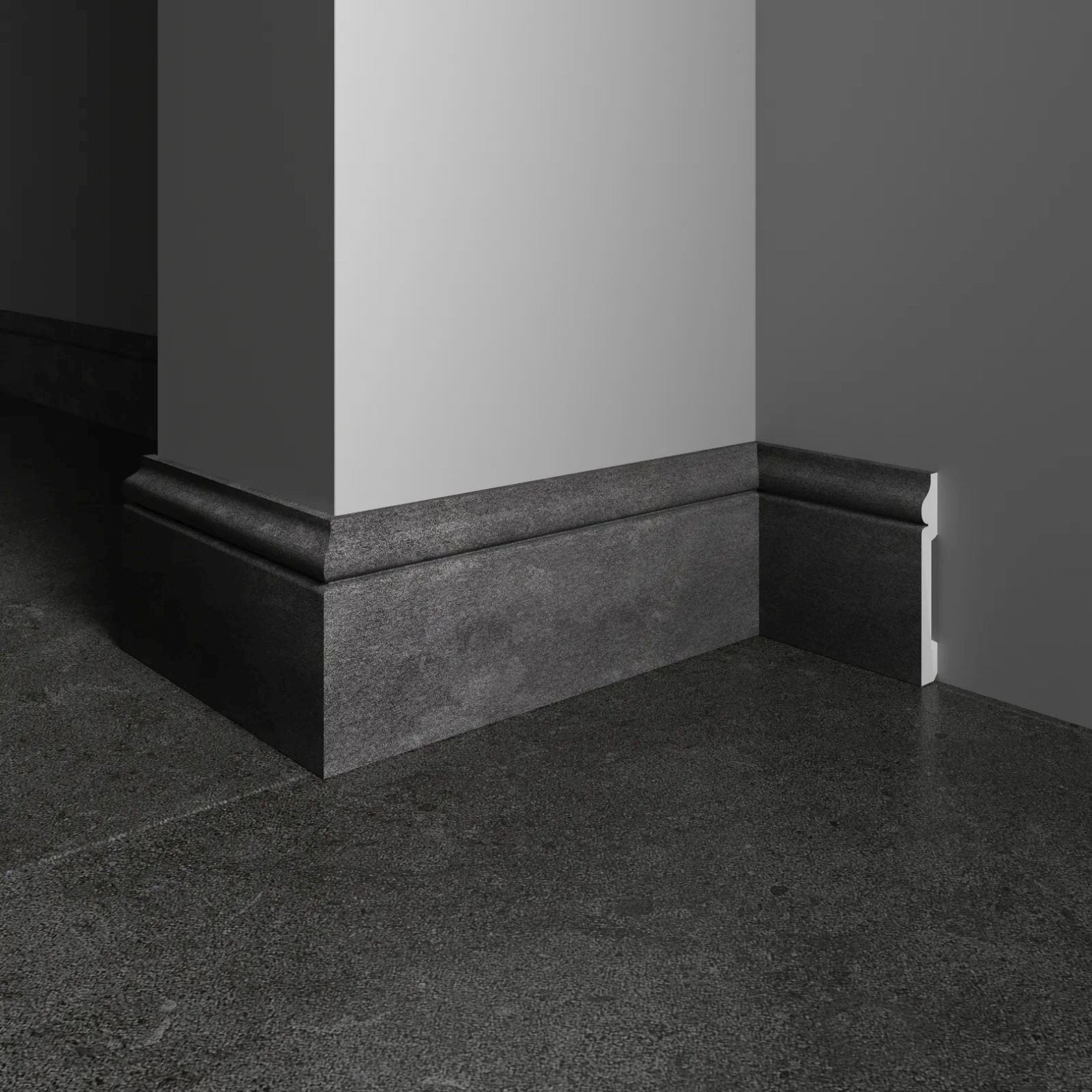 Плинтус Decor-Dizayn (Декор-Дизайн) 2400x79x13 мм, Коллекция Плинтусы 005, Черный, Полистирол, 005-94