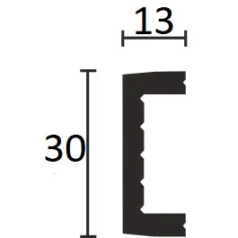 Молдинг Decor-Dizayn (Декор-Дизайн) 3000х30х13 мм, Бежевый, Полистирол, 626-65SH