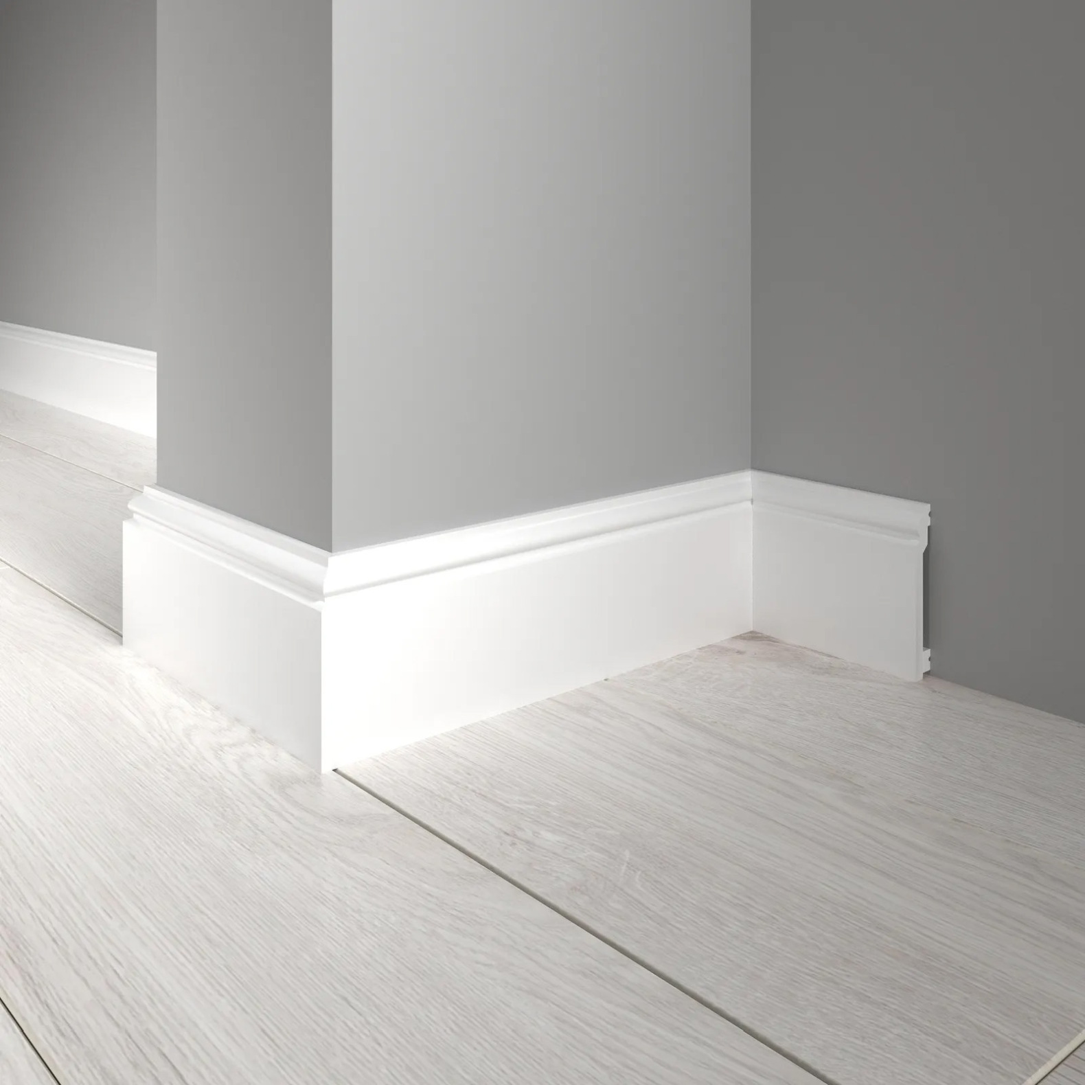 Плинтус Decor-Dizayn (Декор-Дизайн) 2400х100х16 мм, Коллекция Плинтусы 701, Белый, Полистирол, 701-115