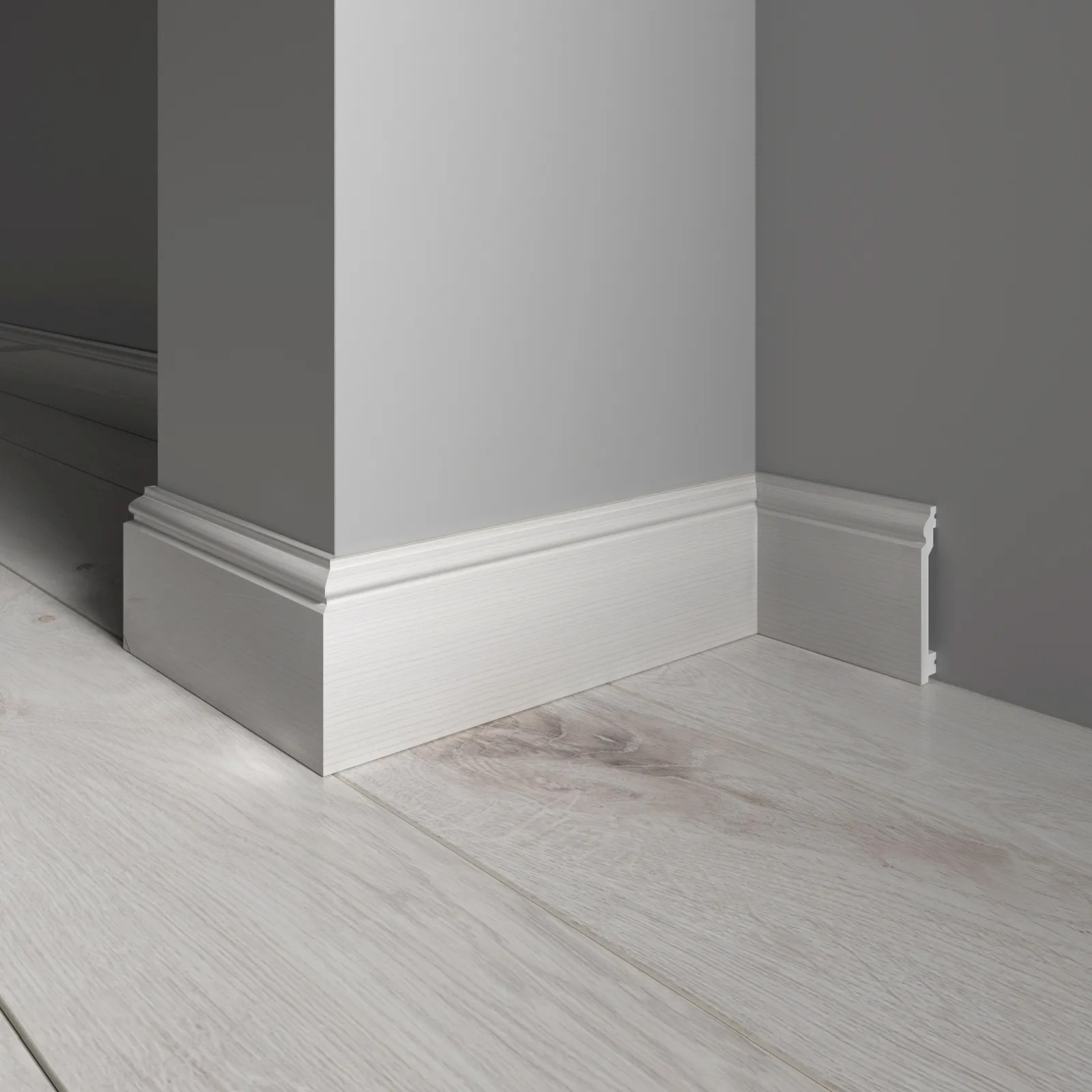 Плинтус Decor-Dizayn (Декор-Дизайн) 2400х100х16 мм, Коллекция Плинтусы 701, Серый, Полистирол, 701-75