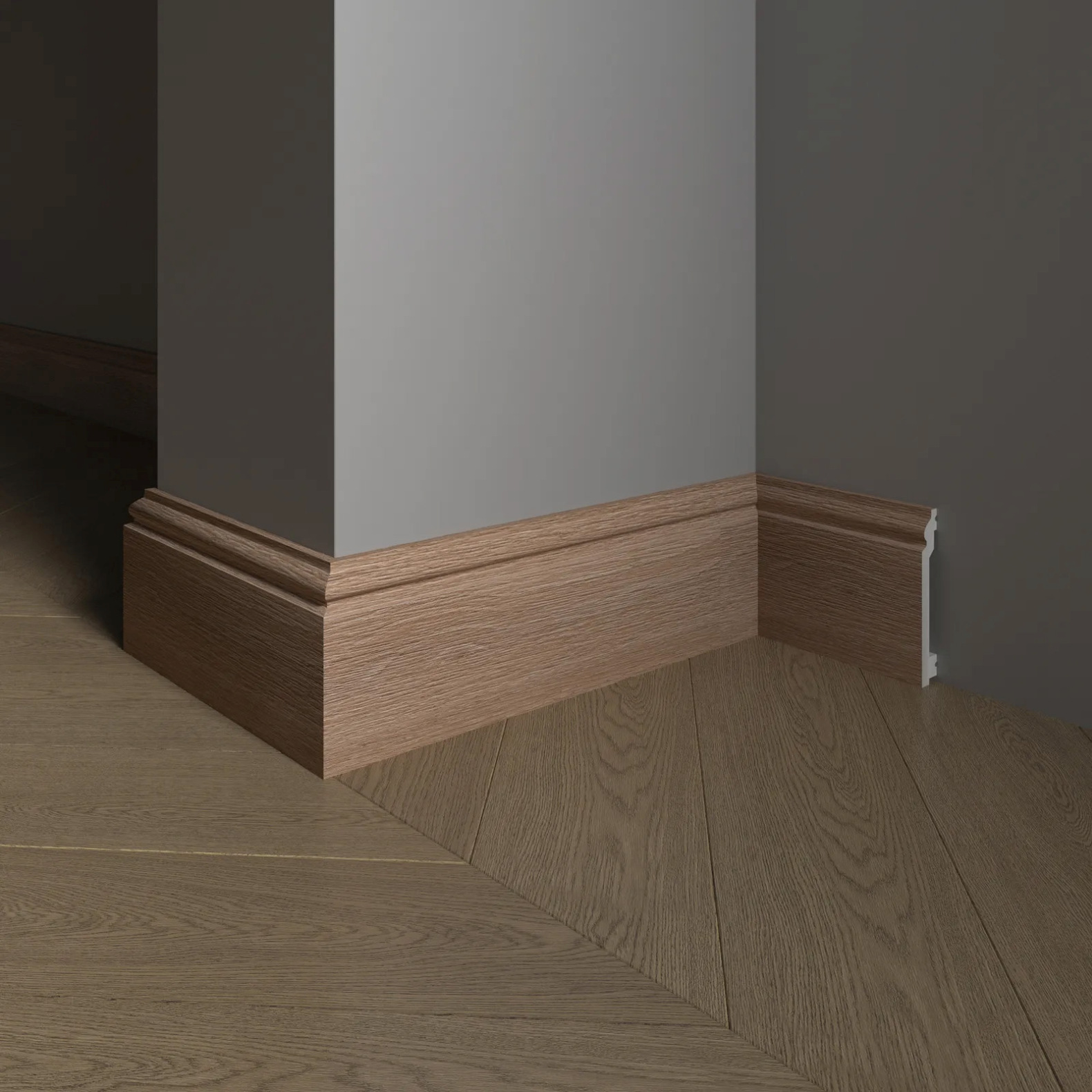 Плинтус Decor-Dizayn (Декор-Дизайн) 2400х100х16 мм, Коллекция Плинтусы 701, Коричневый, Полистирол, 701-90SH