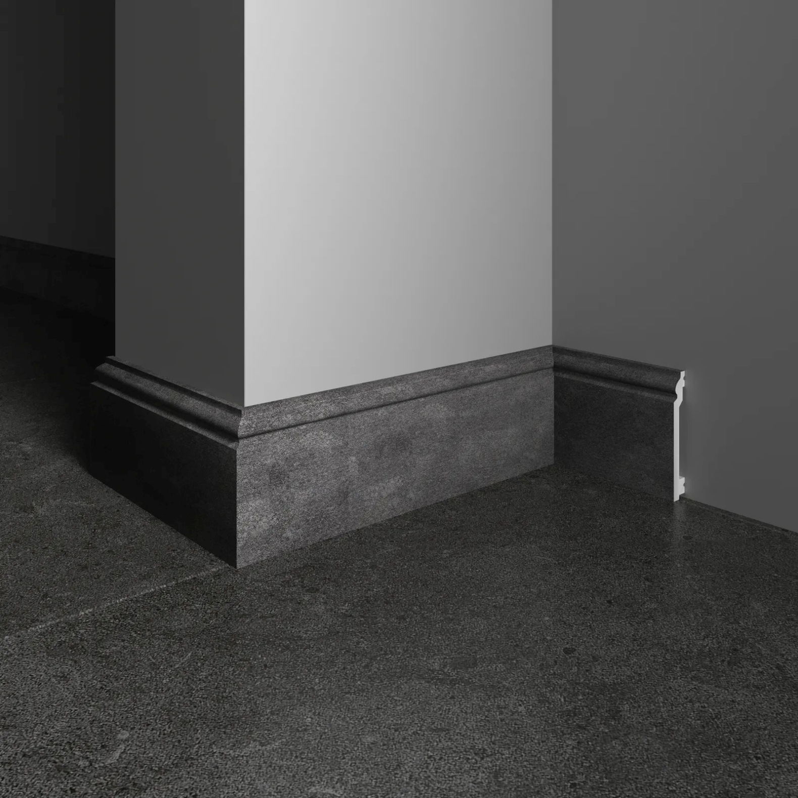 Плинтус Decor-Dizayn (Декор-Дизайн) 2400х100х16 мм, Коллекция Плинтусы 701, Серый, Полистирол, 701-94