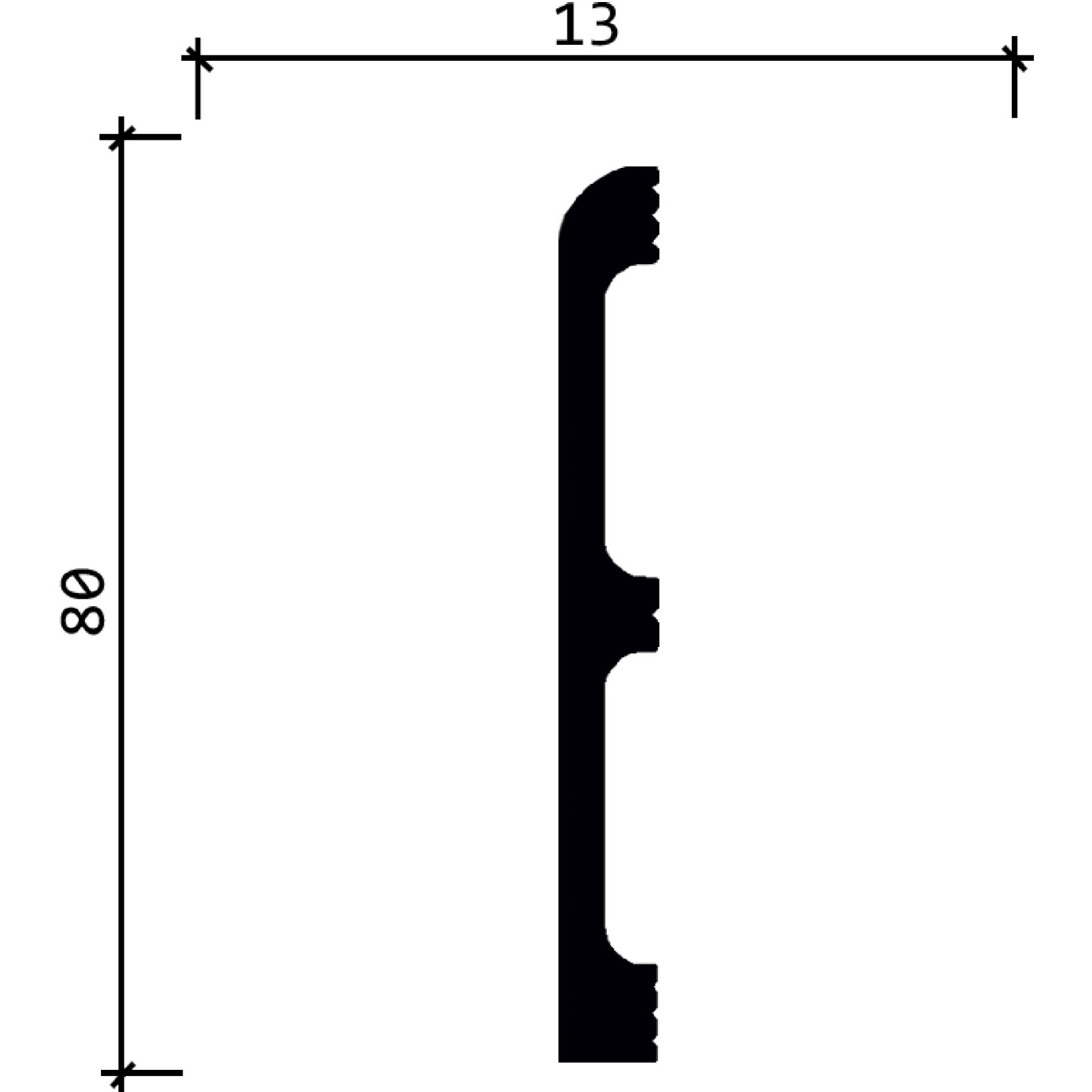 Плинтус Decor-Dizayn (Декор-Дизайн) 2400х80х13 мм, Коллекция Плинтусы 706, Коричневый, Полистирол, 706-82SH