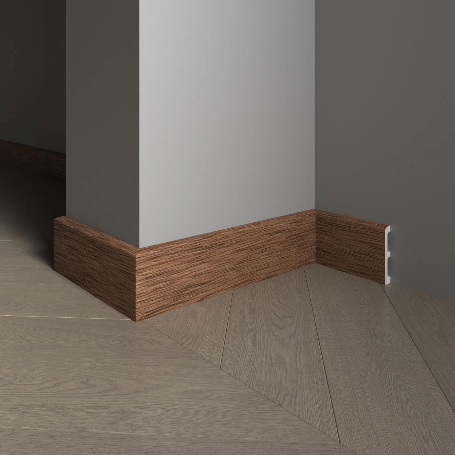 Плинтус Decor-Dizayn (Декор-Дизайн) 2400х80х13 мм, Коллекция Плинтусы 706, Коричневый, Полистирол, 706-83SH