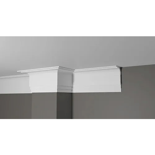 Карниз Decor-Dizayn (Декор-Дизайн) 2000х120х60 мм, Коллекция Грани, Белый, Полистирол, DD516