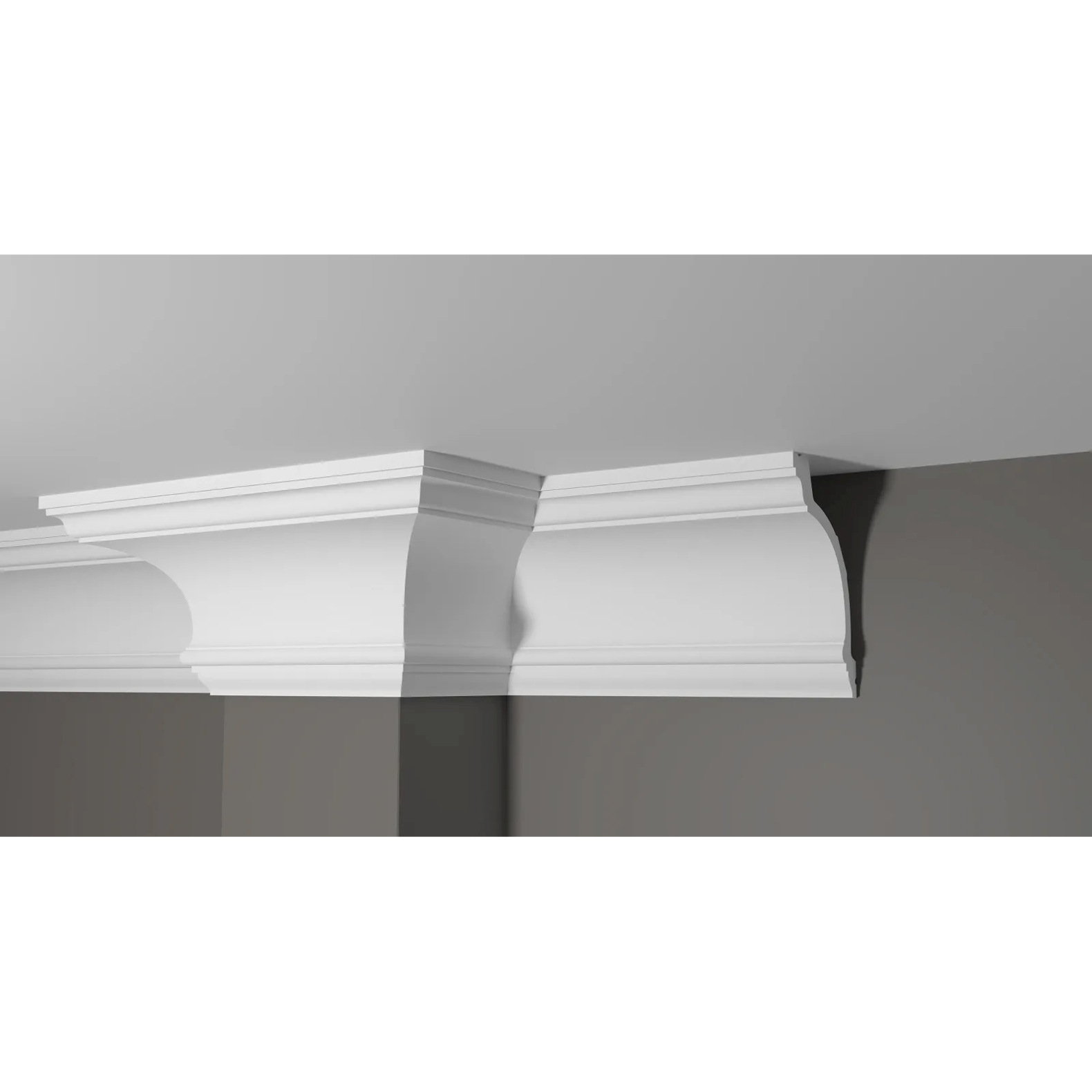 Карниз Decor-Dizayn (Декор-Дизайн) 2000х155х103 мм, Коллекция Estet (Эстет), Белый, Полистирол, DD521