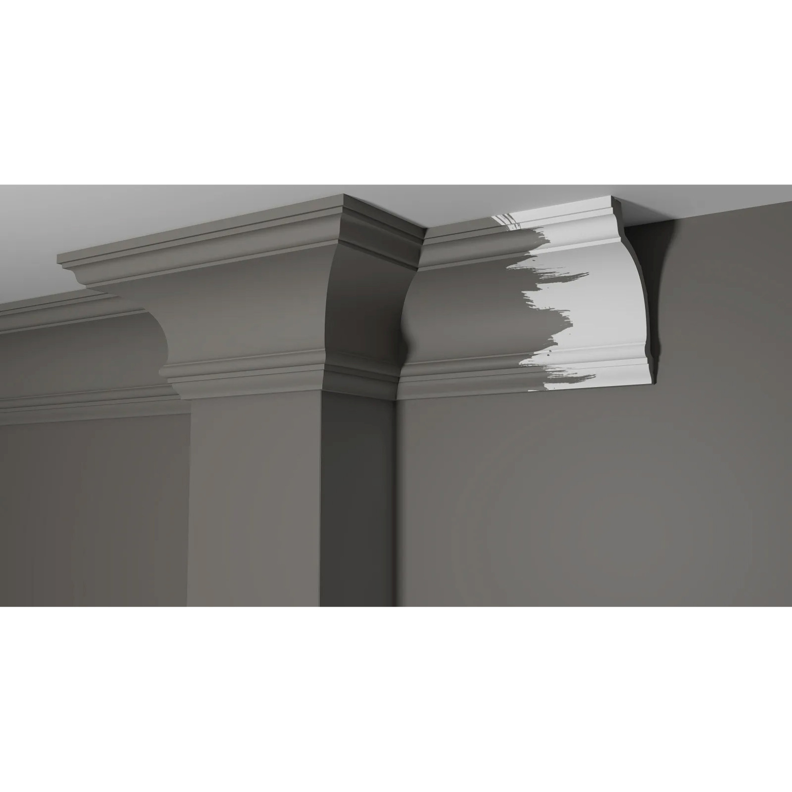 Карниз Decor-Dizayn (Декор-Дизайн) 2000х155х103 мм, Коллекция Estet (Эстет), Белый, Полистирол, DD521