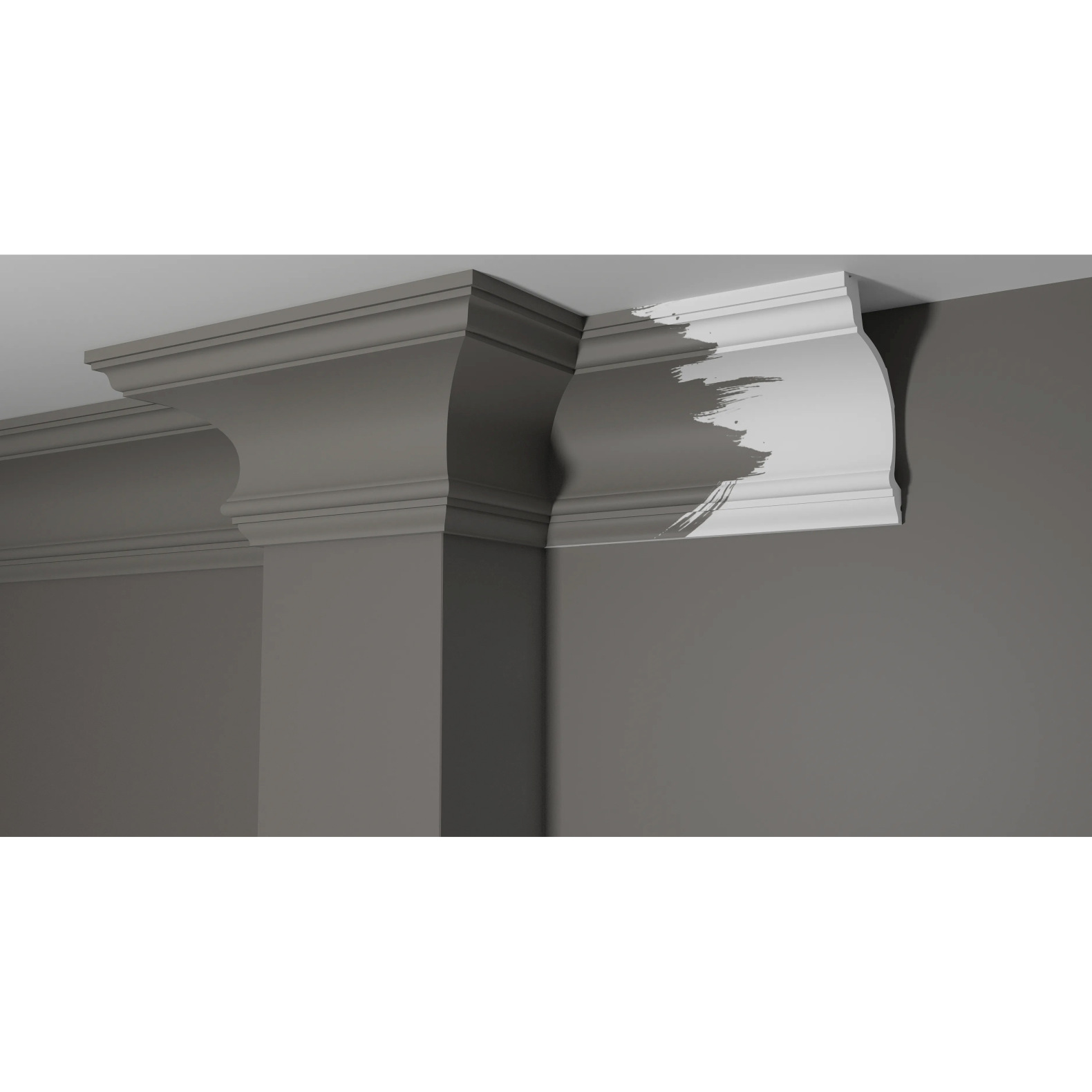 Карниз Decor-Dizayn (Декор-Дизайн) 2000х152х100 мм, Коллекция Estet (Эстет), Белый, Полистирол, DD522