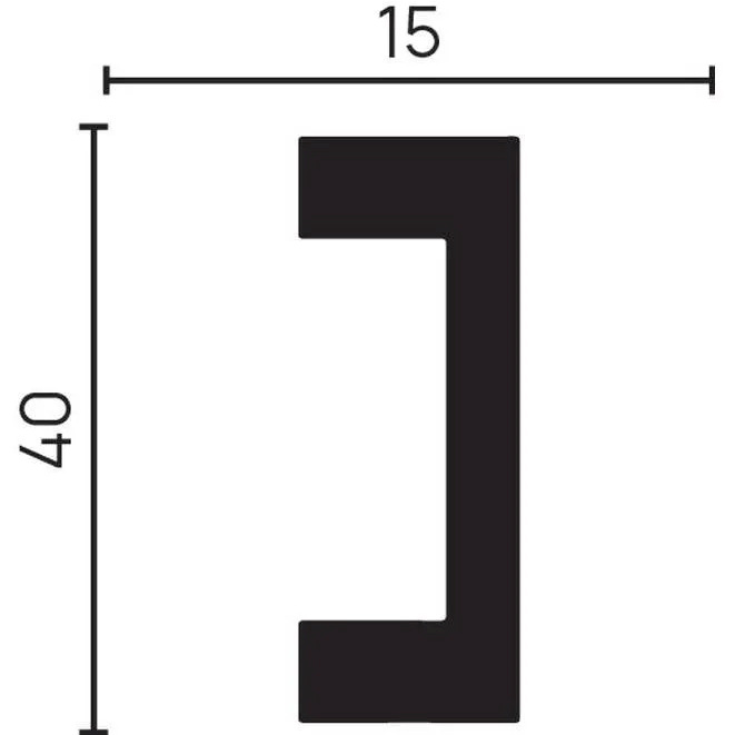 Молдинг Decor-Dizayn (Декор-Дизайн) 2000х40х15 мм, Коллекция Грани, Белый, Полистирол, DD618