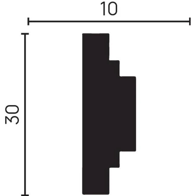 Молдинг Decor-Dizayn (Декор-Дизайн) 2000х30х10 мм, Коллекция Грани, Белый, Полистирол, DD623