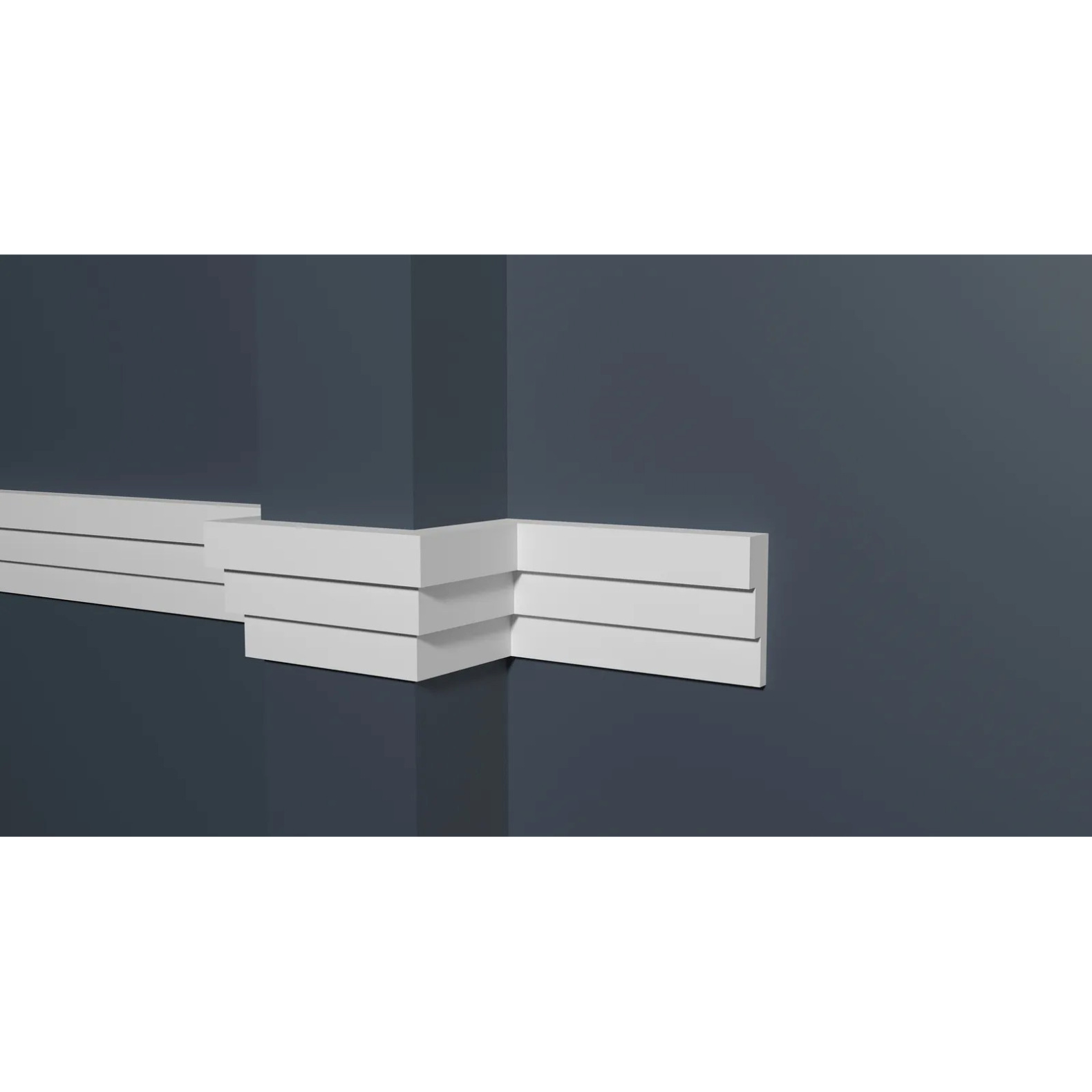 Молдинг Decor-Dizayn (Декор-Дизайн) 2000х42х12 мм, Коллекция Грани, Белый, Полистирол, DD624